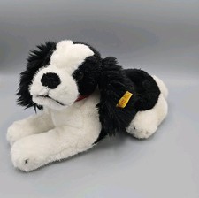 Steiff Hund Cocker Spaniel liegend schwarz/weiß 079252 33cm KF mit Halsband 