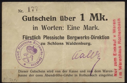 16880 notgeld waldenburg - [16880],