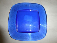 Teller 27cm blau Glas Küchenteller Dekoteller Glasteller w. Leonardo quadratisch