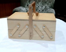 alte  Nähkästchen ausklappbar  , Vintage Holz  Deko,Braun