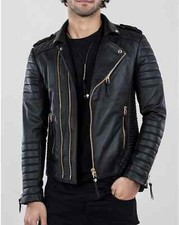 Herren Schwarz Biker
