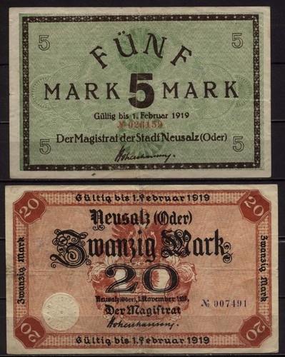 16446 2 x notgeld neusalz - -,