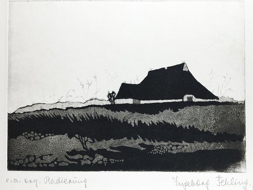 Original radierung - original-radierung, (aquatinta)