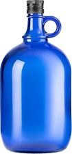 Blaue Glasflasche 1L mit