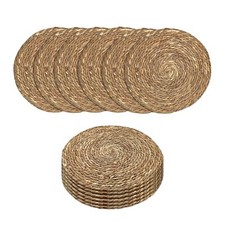 Platzdecke Wasserhyazinthe Seegras 38 cm - 12er Set - Tisch Untersetzer rund