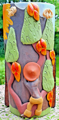 Wandbild handarbeit aus ton - wandbild,