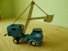 GAMA , 1:43?, LKW Kranwagen, blau/beige, Metall, Technik okay
