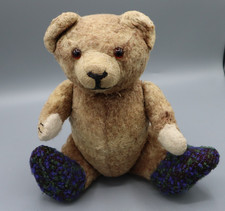 Sehr alter Teddy Bär, Strohfüllung, mit Brummstimme