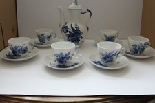 Royal Copenhagen  Blaue Blume Kaffeeservice 6 Personen 13 Teile 1. Wahl