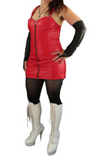 Minikleid Echtleder Nappa leder Bodycon Kleid Partykleid