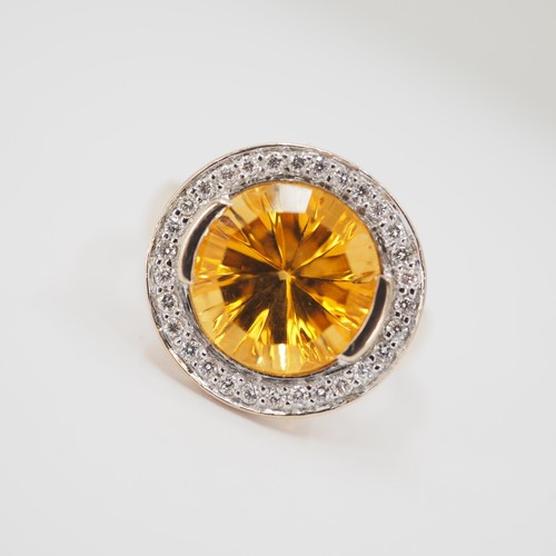 Exklusiver citrin brillantring - exklusiver,