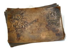 Jugendstil Postkarte aus Bronze Deutsche Reichspost um 1900 - Top Rarität