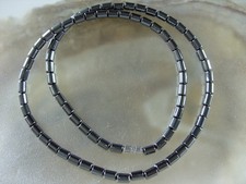 Modische Hämatit Blutstein Kette Tonnenform ca.45 cm mit Gewindeverschluss