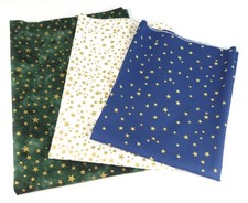 Weihnachten STERNE grün creme blau gold Reststücke  Baumwolle Stoffe ÖkoTex