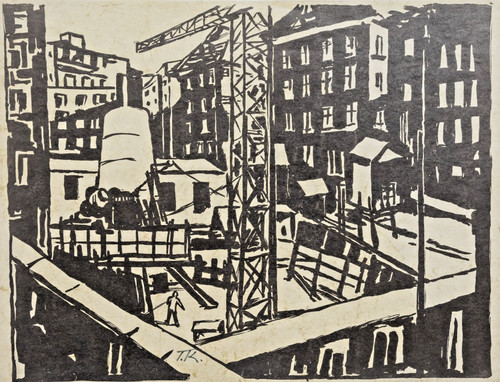 Baustelle tuschezeichnung - baustelle,