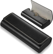 Schwarz Brillenetui Leder