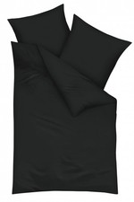 Mako Satin Bettwäsche | uni schwarz | KAEPPEL | 2tlg. Set | verschiedene Größen