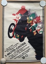 25.7.1982 Ankündigungsplakat 5.MOTO-CROSS 125 ccm DDR Bestenermittlung u.250ccm