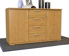 Nobis Kommode Sideboard | Anrichte | 4-Schubladen - 2-Türig | 100% Bio Kiefer Ma