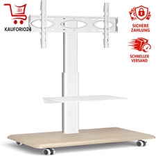 TV Ständer Rollbar Holz Weiss