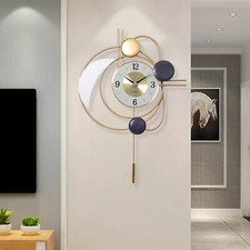 Wanduhr Nordische Große Wanduhr mit Pendel Nicht tickend Dekoration Wanduhren