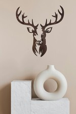Wandbild aus holz hirsch 3d - wandbild, in