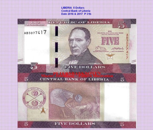 Liberia dollars unc p - dollars,