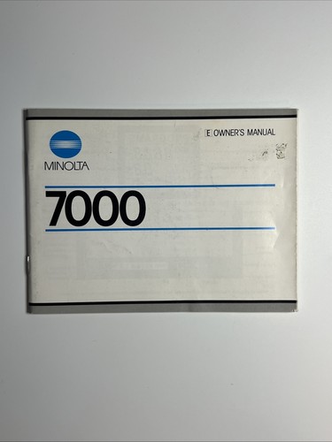 Minolta 7000 owners - owners, manual