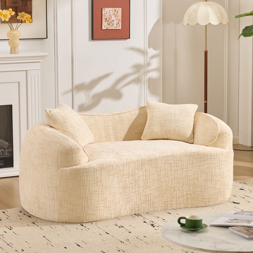 Beige curved two person - beige,