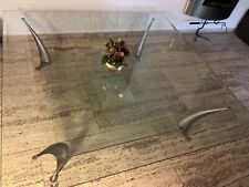 Glastisch quadratisch 120x120x40 mit zweiter Ablage 13 cm hoch