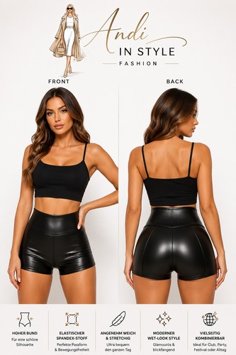 Sexy high waist wetlook - waist,