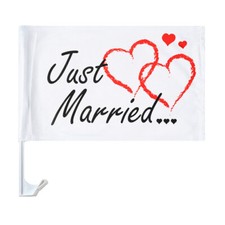 Autofahne Just Married