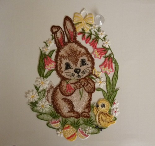 Fensterbild hase mit - fensterbild, küken
