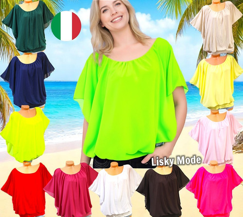 Chiffon tunika bluse shirt mit - bluse,