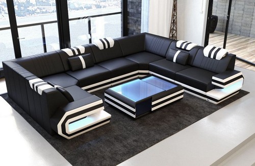 Leder wohnlandschaft sofa - wohnlandschaft,