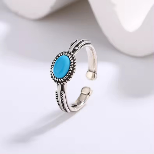 Damenring blauem stein - blauem,