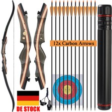 62" Recurvebogen Set Jagdbogen 20-50lbs Bogenschießen Sportbogen Carbonpfeile