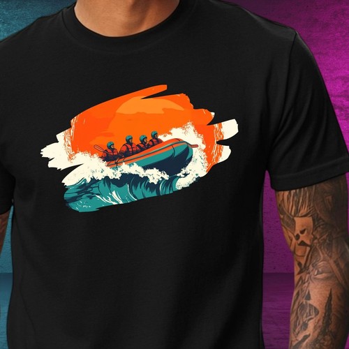 Shirt herren rafting boot - t-shirt,