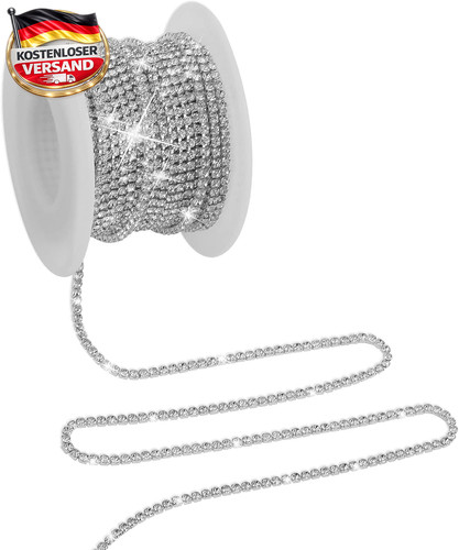 Strassband 2mm silber 10y - silber,