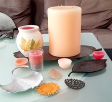 Partylite 3 Dochtkerze 20cm hochx15 cm 1752 Gingoblatt Magnete Duftlampe.. Paket