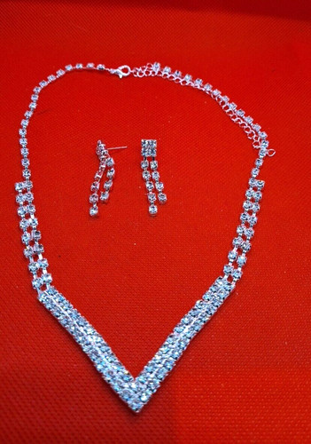 Collier mit ohringe - mit, zirkonia