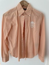 Ralph Lauren Oxford polo reiter Hemd Bluse Damen M 10 38 Apricot TOP
