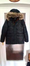 Herren Jacke, YNC Winterjacke EUR L , Schwarz/Rot, Kapuze Fellrand, warm Anorak