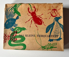 Das kleine Tierquartett 40er oder 50er Jahre Farbdruck DELO Spiele Stuttgart