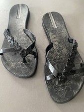 IPANEMA * Gisele Bündchen Zehentreter schwarz Blumen selten Größe38