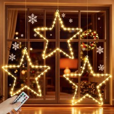 3x Weihnachtsbeleuchtung Fenster LED Stern Fenster Beleuchtet mit Fernbedienung