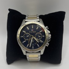 Tommy Hilfiger Mason Herrenuhr 1791937 Edelstahl Blau Silber/Gold gebraucht