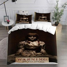 Gruselige Puppe Bettwäsche Set 09.Annabelle Bettbezug 135x200 Kissenbezüge 80x80