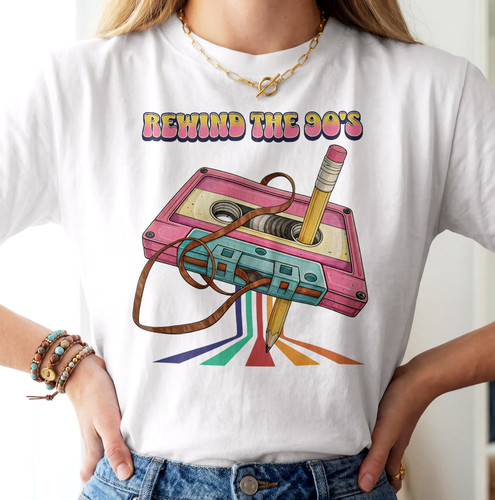 Retro kassette shirt rewind - t-shirt,