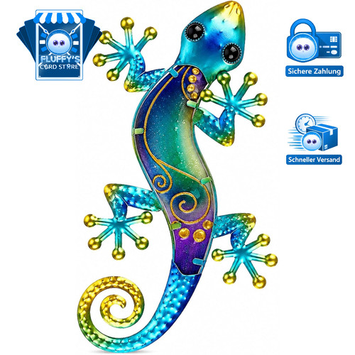 Metall gecko gartendeko - metall,